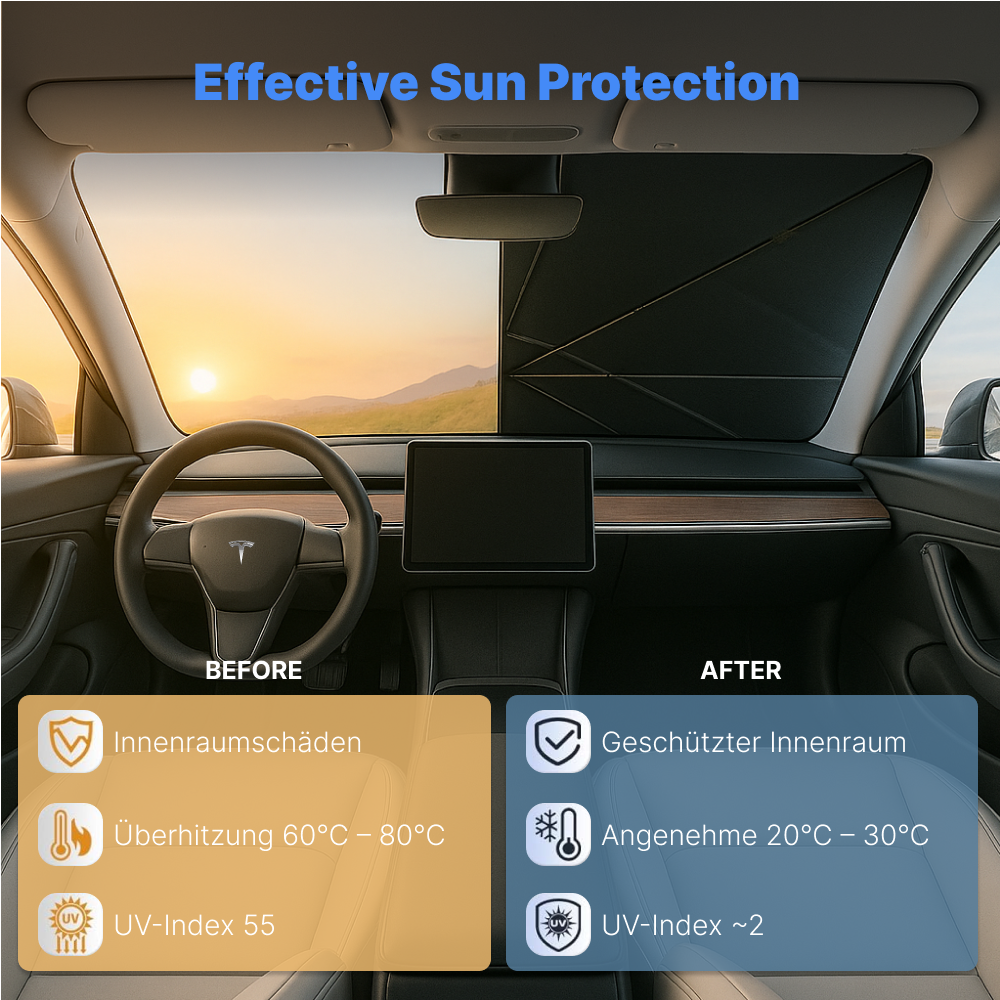 SonnenWächter - Auto-Sonnenschirm für die Windschutzscheibe