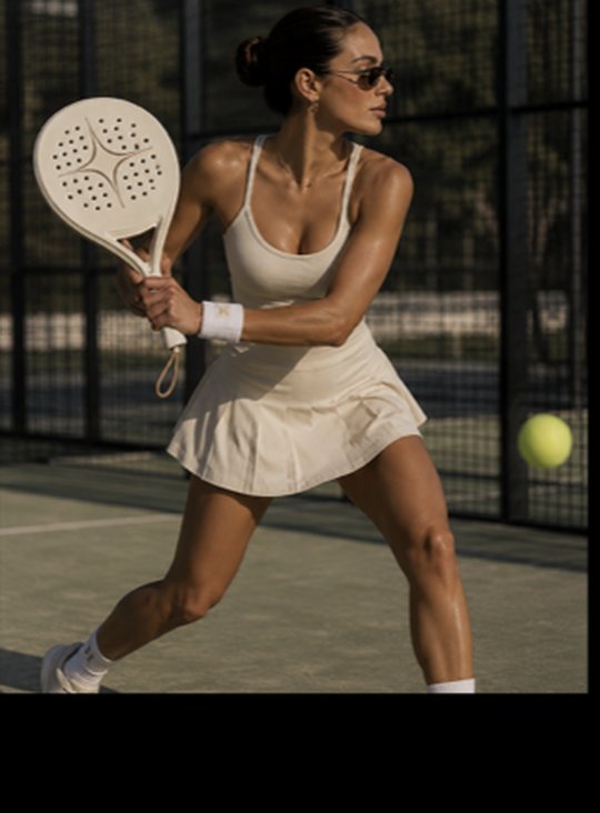 Player on court with a Pulsara racket