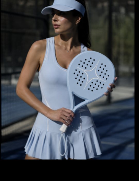 Pulsara racket in Andromeda, powder blue and ivory
